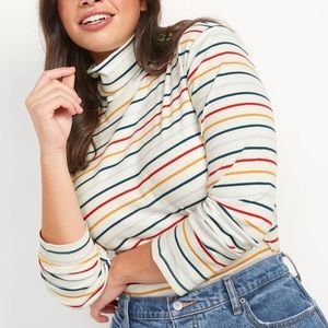 OLD NAVY Striped Rainbow Turtle Neck Long Sleeve Shirt Size Medium